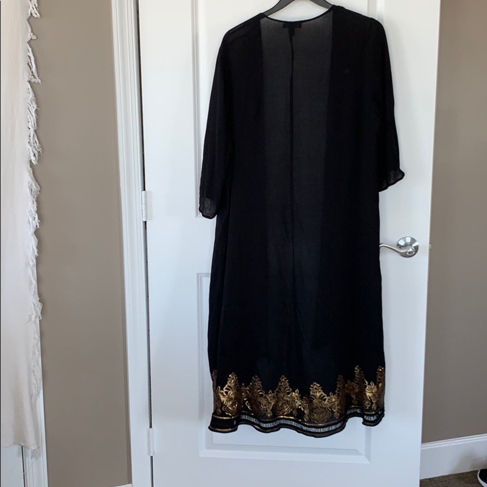Black and Gold Sequin Kimono